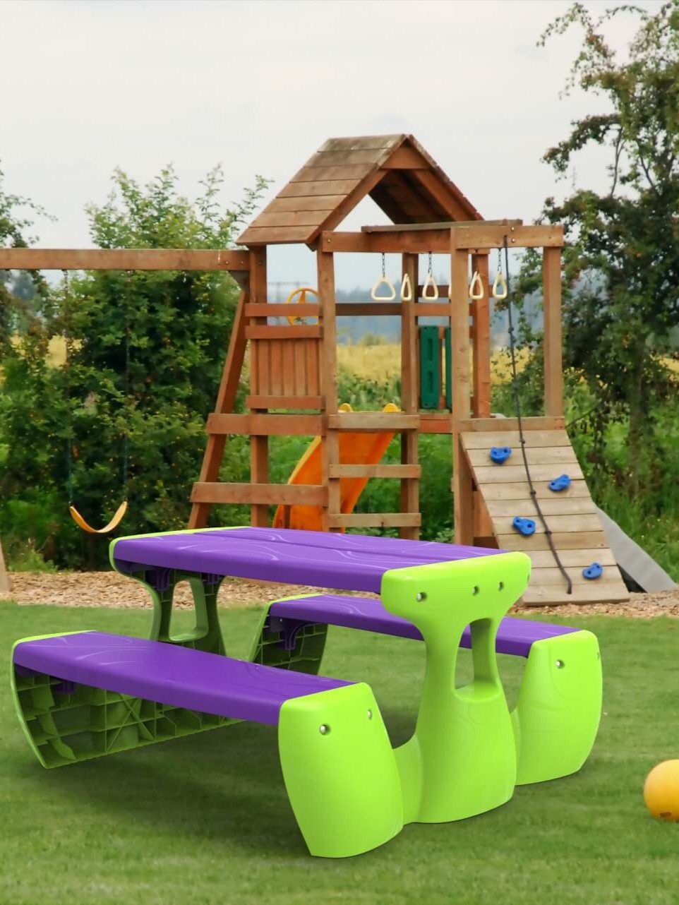 MESA CON BANCOS RESISTENTE AL SOL, imagen 4 de 4